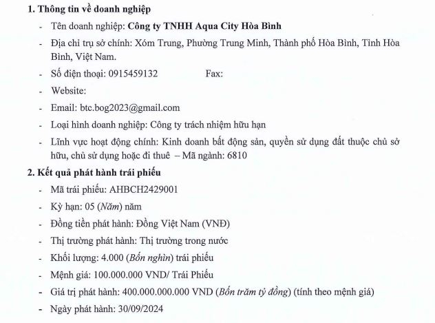 Chủ dự án Khu đô thị mới Trung Minh B vừa huy động thành công 400 tỷ đồng trái phiếu