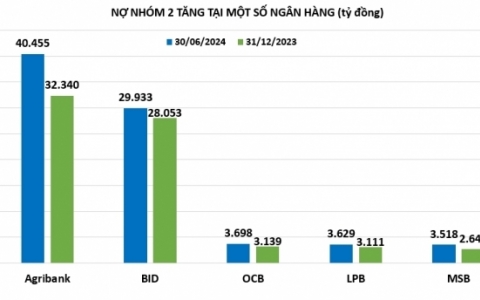 Tốc độ tăng nợ nhóm 2 ngân hàng có xu hướng chậm lại