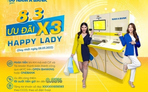 Tin ngân hàng ngày 8/3: Nam A Bank triển khai nhiều ưu đãi cho khách hàng nữ nhân ngày 8/3